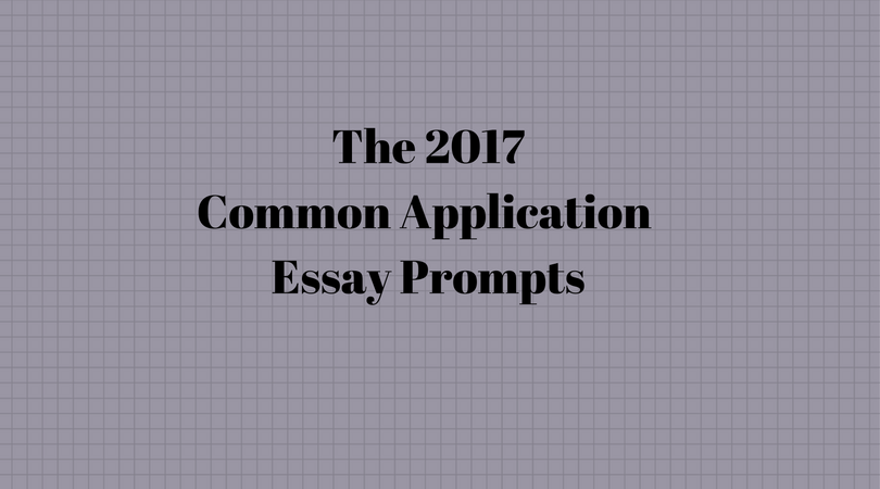 common app prompts 2017